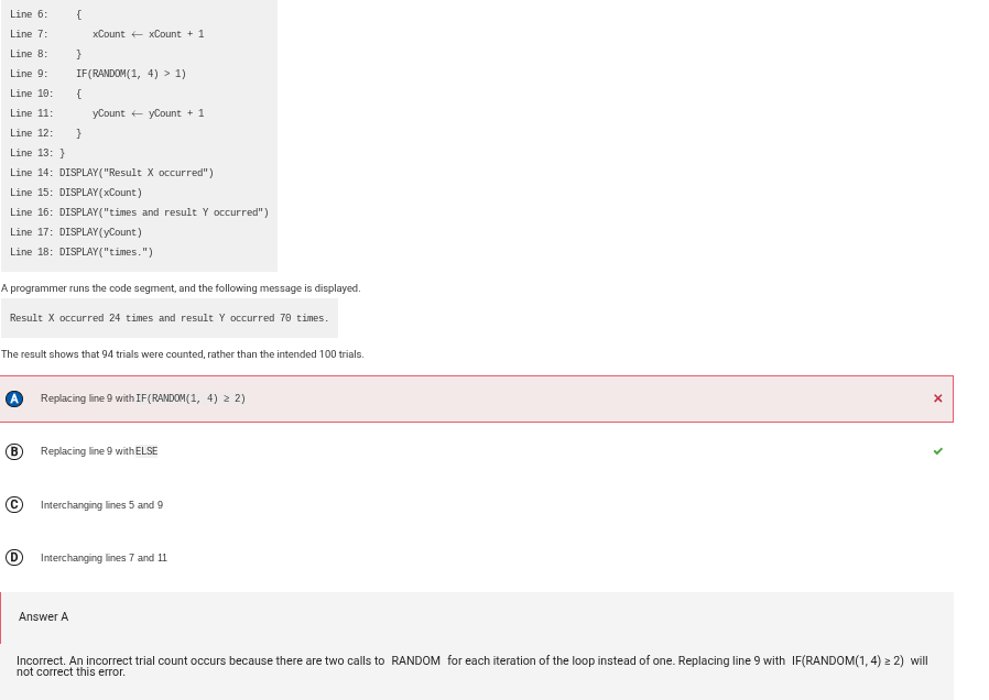 Question 34: Error in science simulation, 4.C